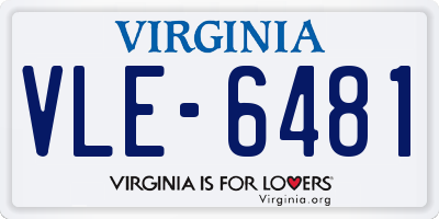 VA license plate VLE6481