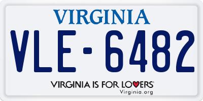 VA license plate VLE6482