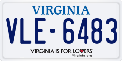 VA license plate VLE6483