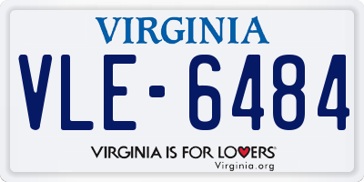 VA license plate VLE6484