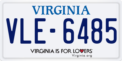 VA license plate VLE6485