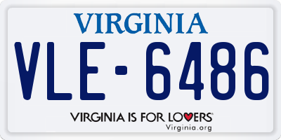 VA license plate VLE6486