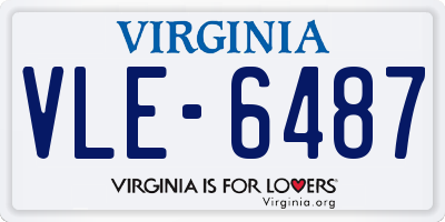 VA license plate VLE6487