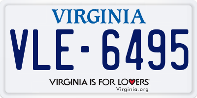 VA license plate VLE6495