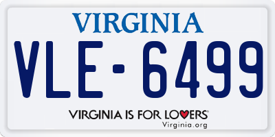 VA license plate VLE6499
