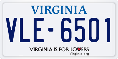 VA license plate VLE6501