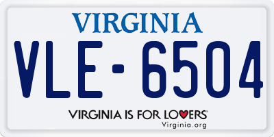 VA license plate VLE6504
