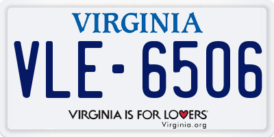 VA license plate VLE6506