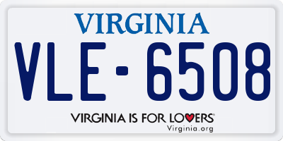 VA license plate VLE6508