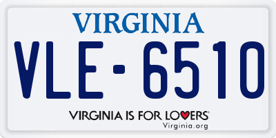VA license plate VLE6510
