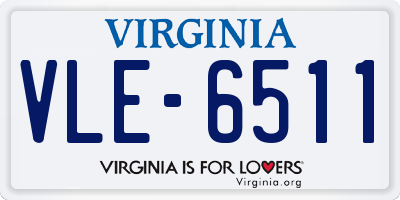VA license plate VLE6511