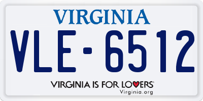 VA license plate VLE6512
