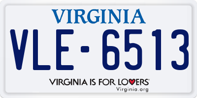 VA license plate VLE6513