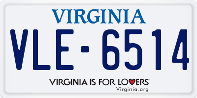 VA license plate VLE6514