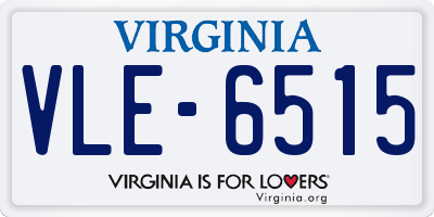 VA license plate VLE6515