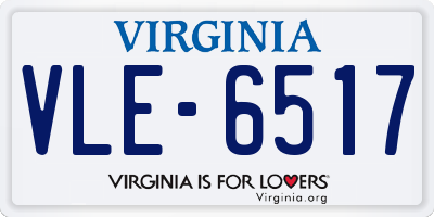 VA license plate VLE6517
