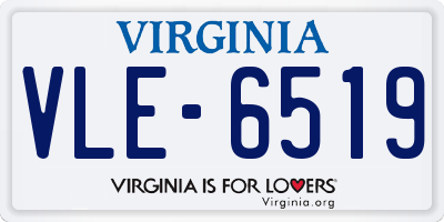 VA license plate VLE6519