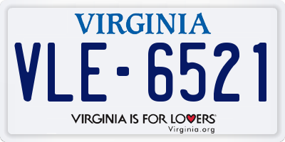 VA license plate VLE6521