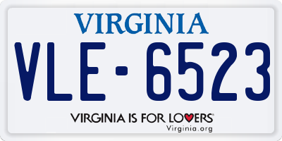 VA license plate VLE6523