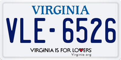 VA license plate VLE6526