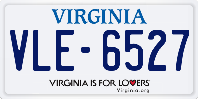 VA license plate VLE6527