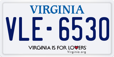 VA license plate VLE6530