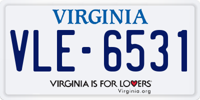 VA license plate VLE6531
