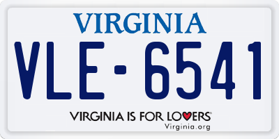 VA license plate VLE6541