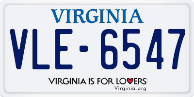 VA license plate VLE6547