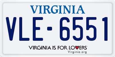 VA license plate VLE6551