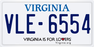VA license plate VLE6554