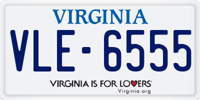 VA license plate VLE6555