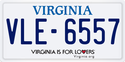 VA license plate VLE6557