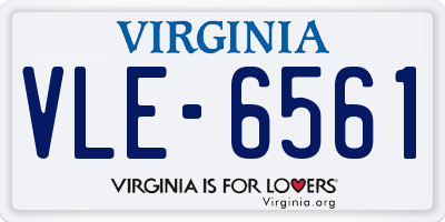 VA license plate VLE6561