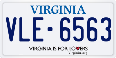 VA license plate VLE6563