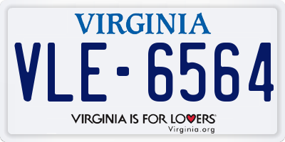 VA license plate VLE6564