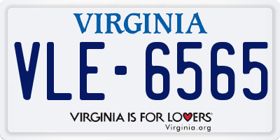 VA license plate VLE6565