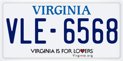 VA license plate VLE6568