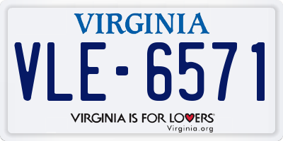 VA license plate VLE6571