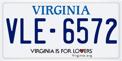VA license plate VLE6572