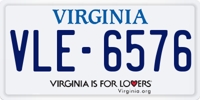 VA license plate VLE6576