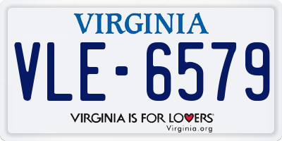 VA license plate VLE6579