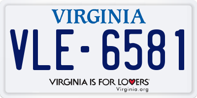 VA license plate VLE6581