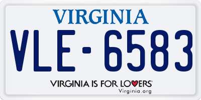 VA license plate VLE6583