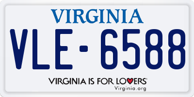 VA license plate VLE6588