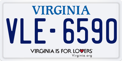 VA license plate VLE6590