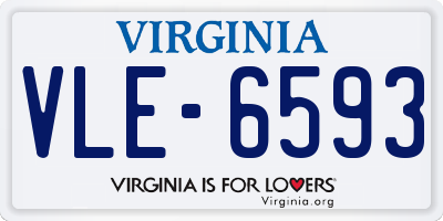 VA license plate VLE6593