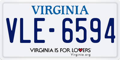VA license plate VLE6594