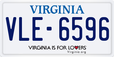VA license plate VLE6596