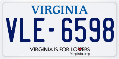 VA license plate VLE6598